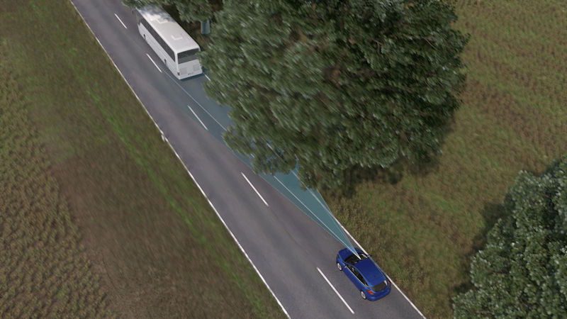 Evasive Steering Assist uses radar and a camera to detect slower moving and stationary vehicles ahead, and provides steering support to enable drivers to avoid a vehicle if a collision is imminent.