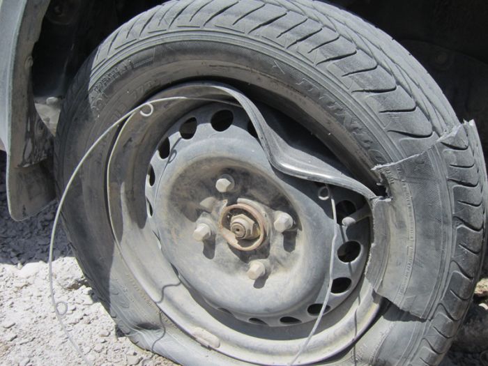 ترکیدن لاستیک خودرو