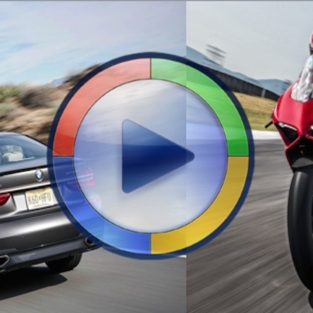 مسابقه درگ بی‌ام‌و M760Li و موتورسیکلت دوکاتی پانیگاله V4 (ویدئوی اختصاصی)