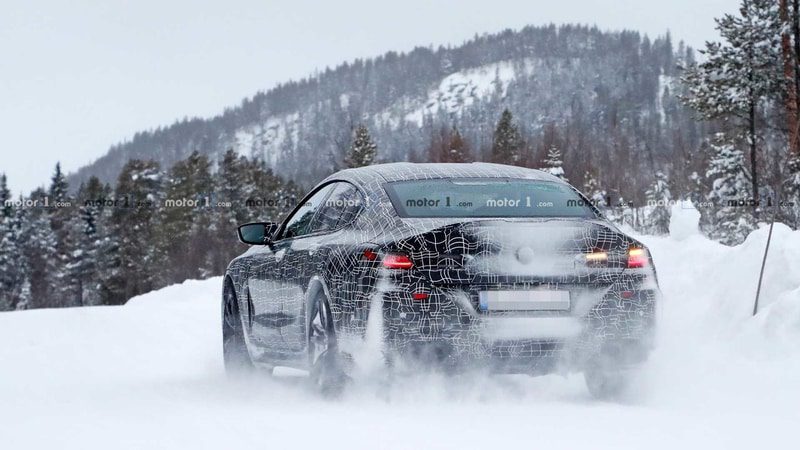 انتشار تصاویر جاسوسی کوپه بی‌ام‌و M8 در جاده برفی