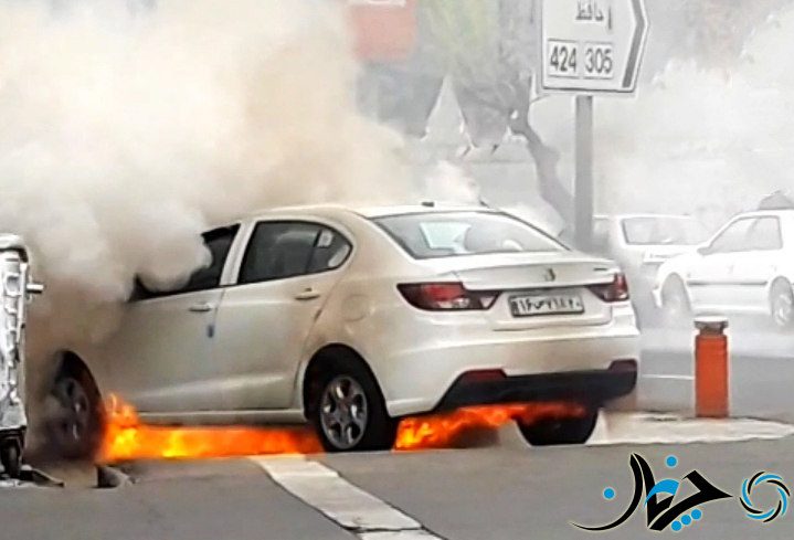 بیانیه رسمی سایپا در رابطه با آتش گرفتن شاهین اعلام شد؛ ویدئو