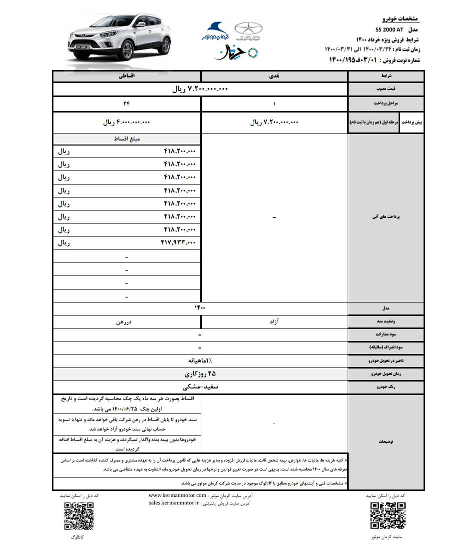 شرایط فروش نقدی و اقساطی جک اس5 با قیمتی جدید اعلام شد