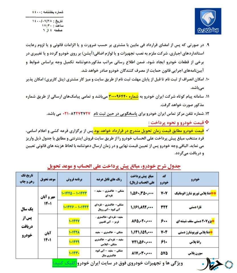 شرایط پیش‌فروش محصولات ایران‌خودرو به مناسبت هفته‌وحدت اعلام شد