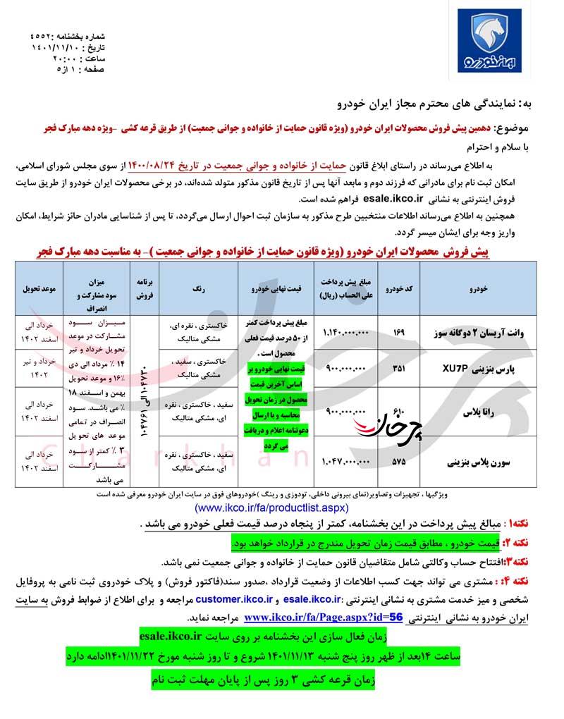 شرایط فروش ایران خودرو