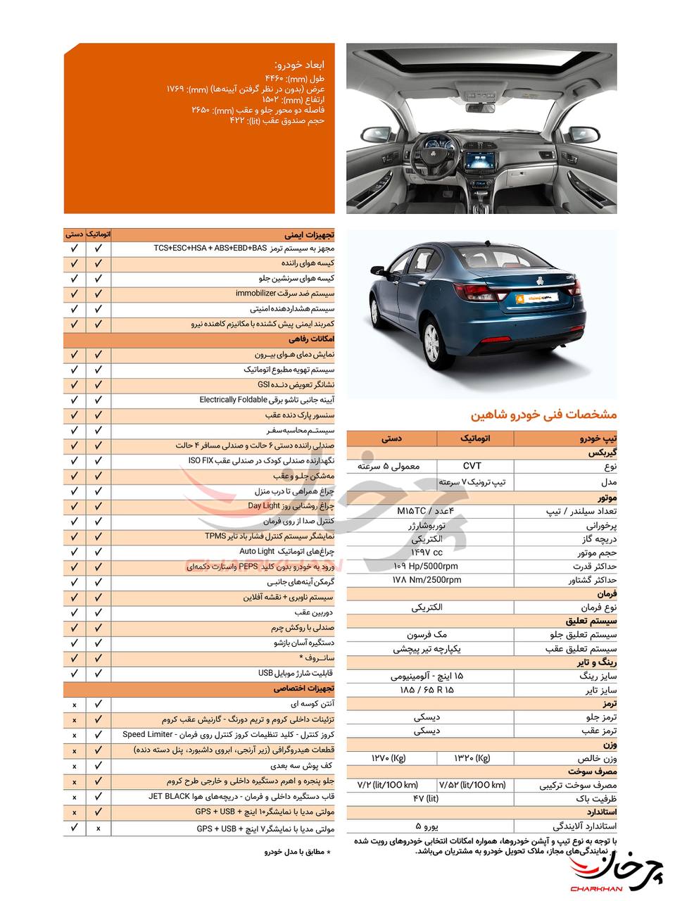 کاتالوگ جدید سایپا شاهین با کنترل پایداری - SAIPA SHAHIN ESC