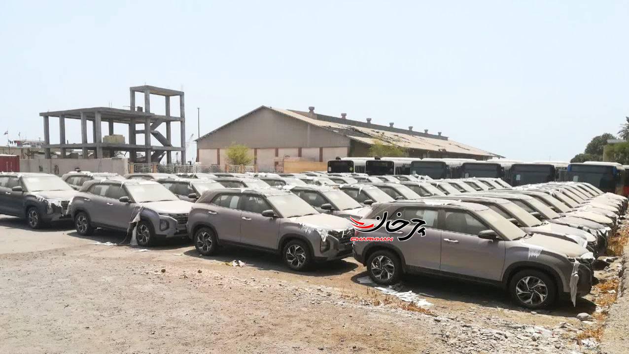 تصاویری از خودروهای وارداتی هیوندای در بنادر هرمزگان