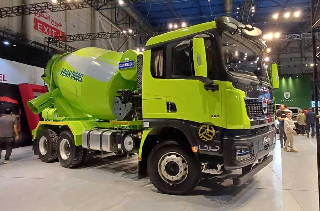 حضور شرکت آرین دیزل با کامیون‌های شکموتو در نمایشگاه خودروی مشهد