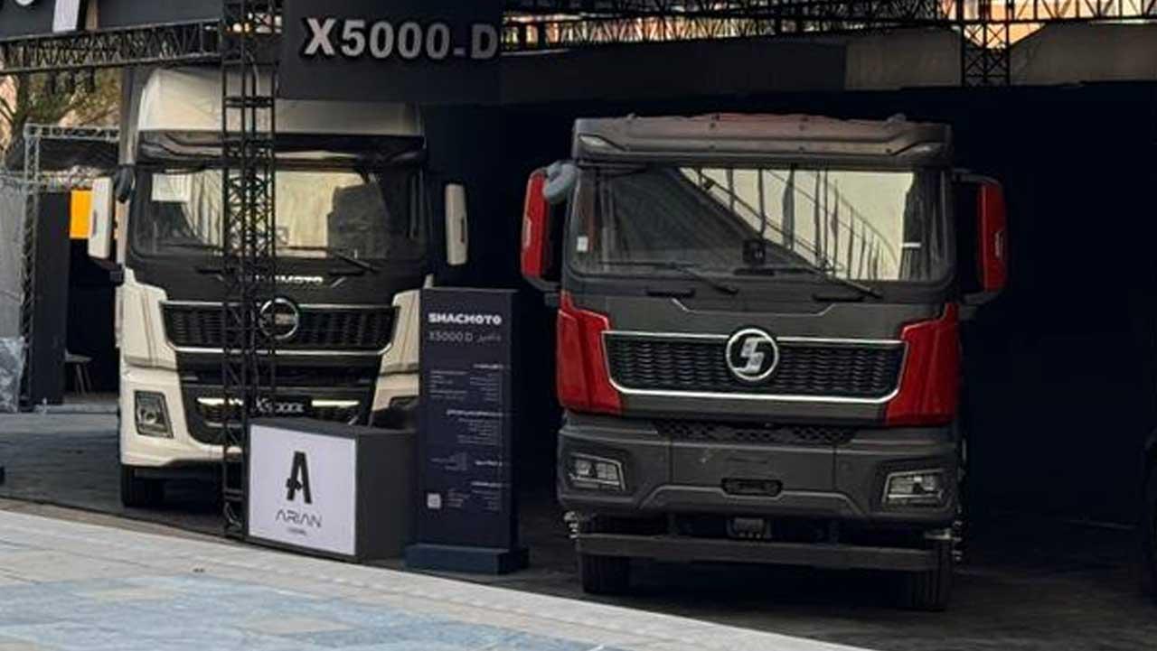 حضور شرکت آرین دیزل با کامیون‌های شکموتو در نمایشگاه حمل‌ونقل تهران
