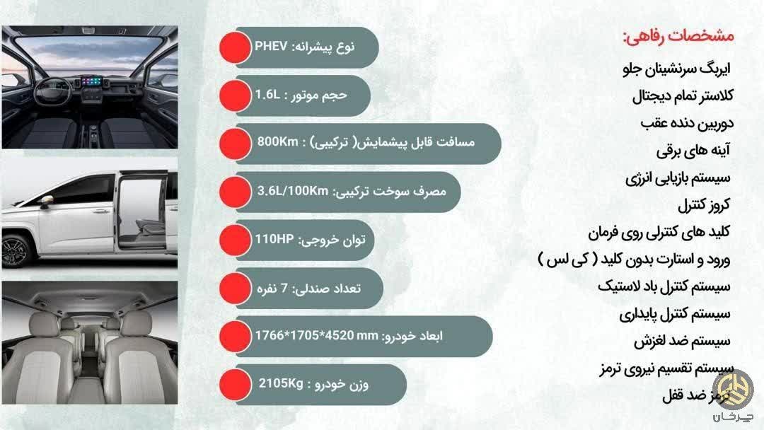 مشخصات ون لینگشی linxys wulling mpv phev ون پلاگین هیبرید