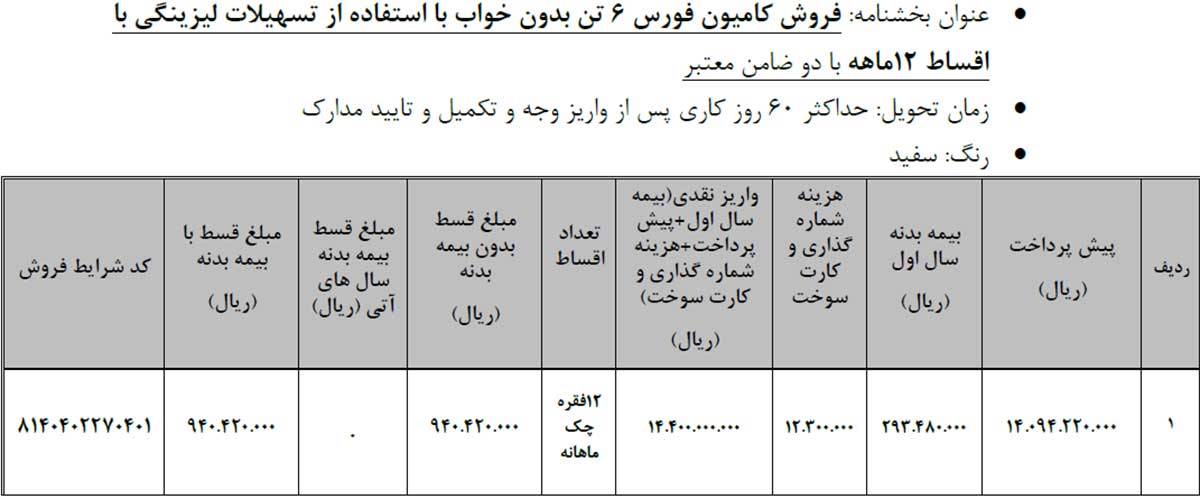 شرایط فروش اقساطی محصولات بهمن دیزل
