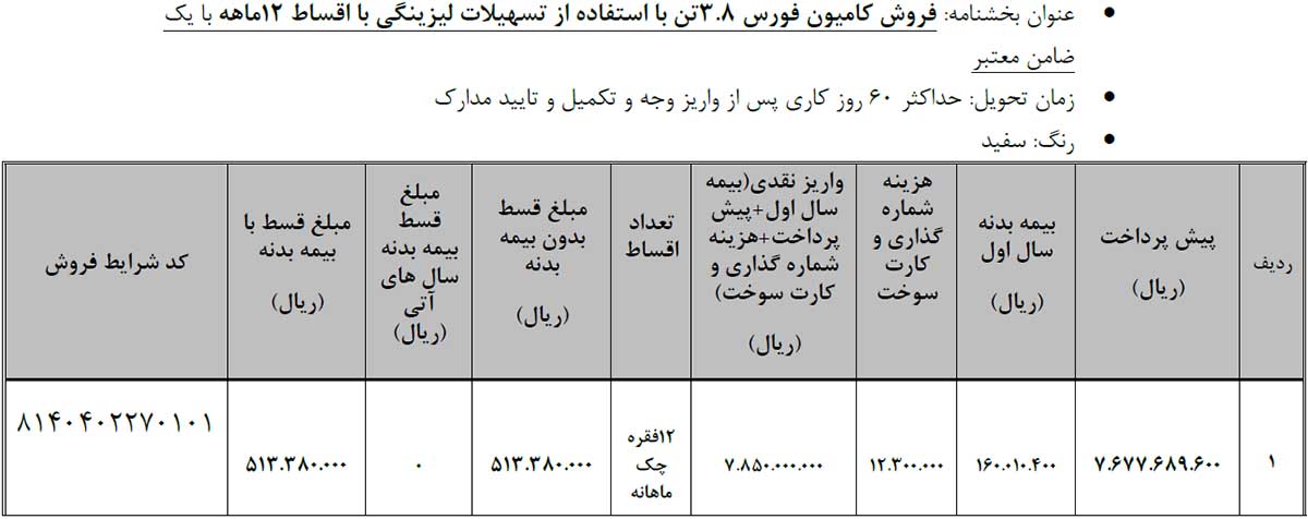 شرایط فروش اقساطی محصولات بهمن دیزل