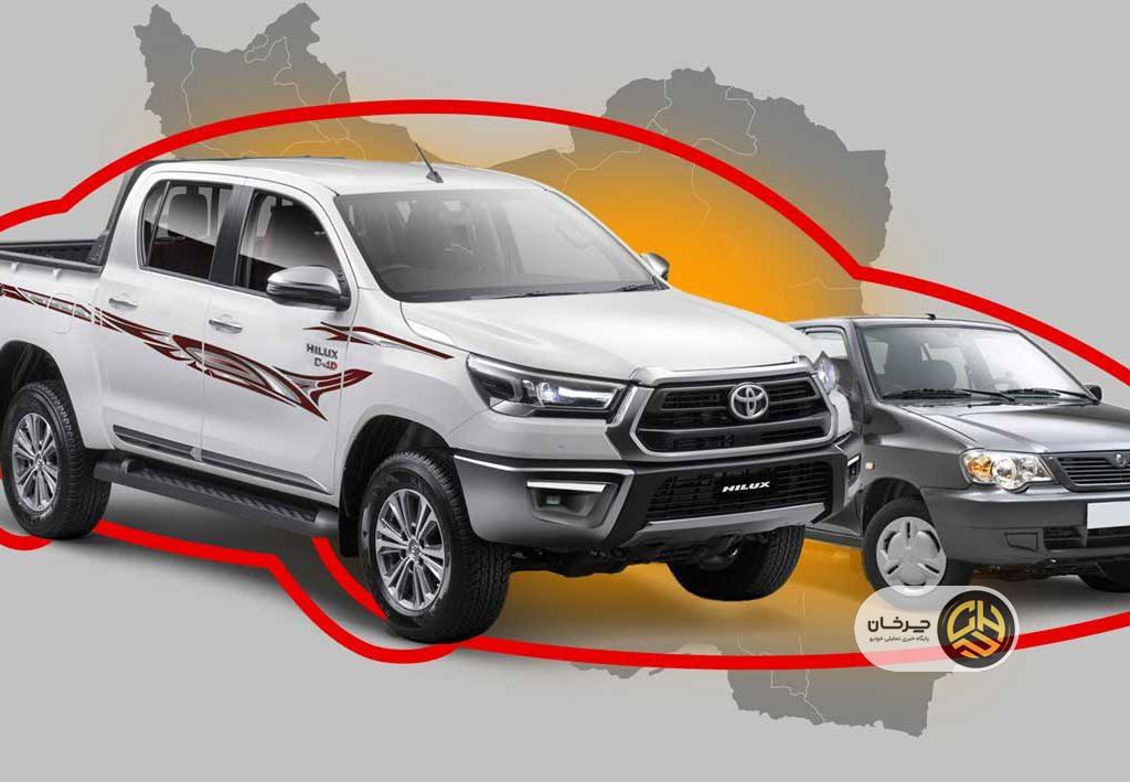 از پرآگهی‌ترین تا پربازدیدترین خودروها در دیوار