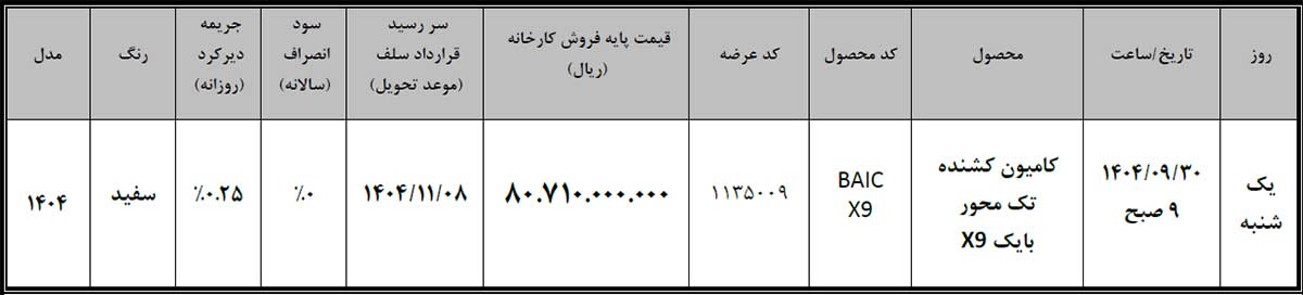 عرضه کشنده بایک X9