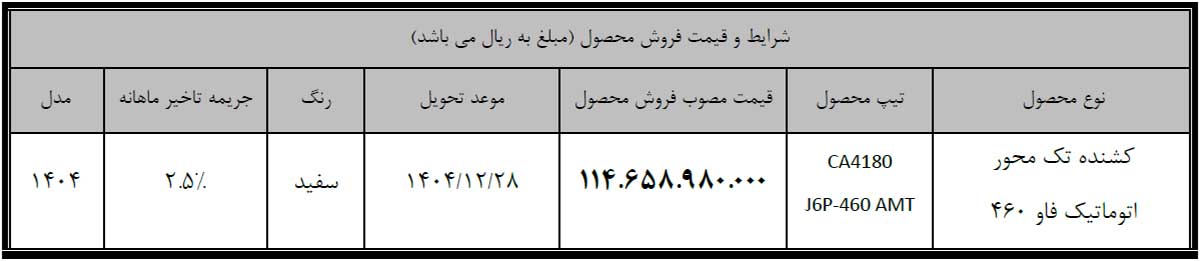فروش نقدی کشنده تک محور اتومات فاو ۴۶۰ 