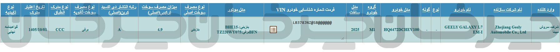 جیلی گلکسی L7