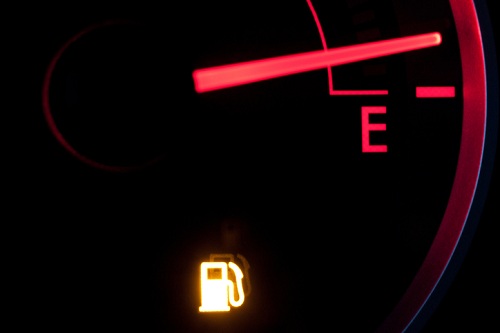 Close-Up Of Car Fuel Gauge
