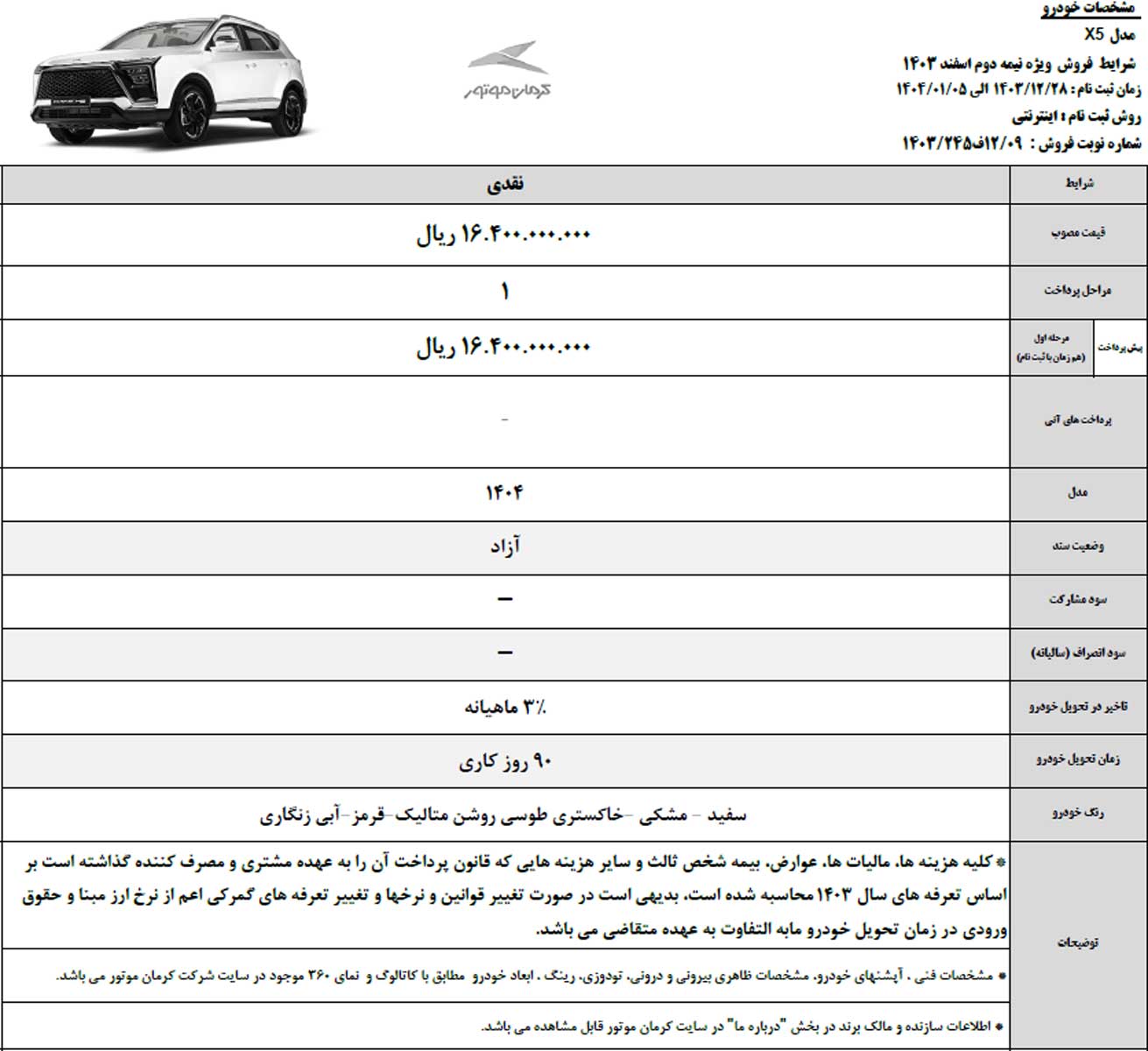 آغاز فروش نقدی و اقساطی KMC T9 و X5 کرمان موتور با تحویل 90 روزه