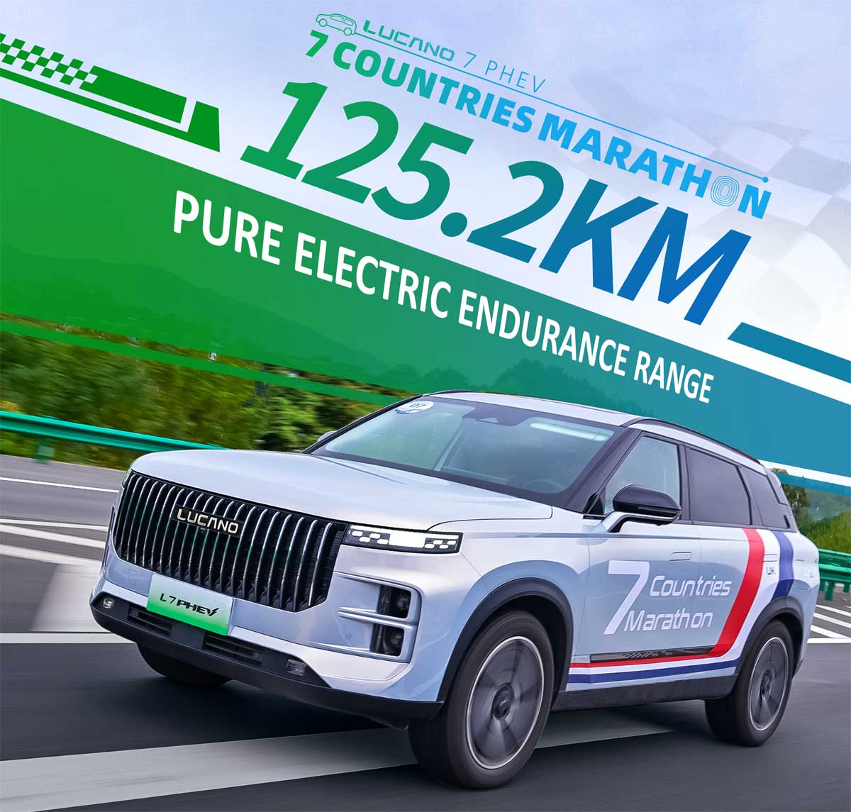 لوکانو L7 PHEV: ثبت رکورد ۱۳۵۳ کیلومتر در ماراتن ۷ کشور