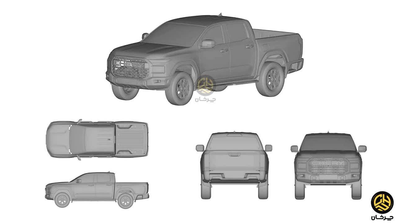 طرح پیکاپ چری هیملا ریلای آر08 new chery pickup himla r08奇瑞皮卡