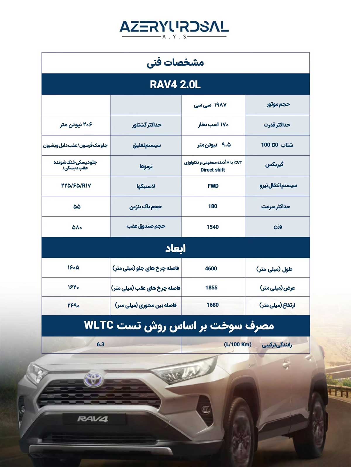 تویوتا راوفور وارداتی آذریوردسال