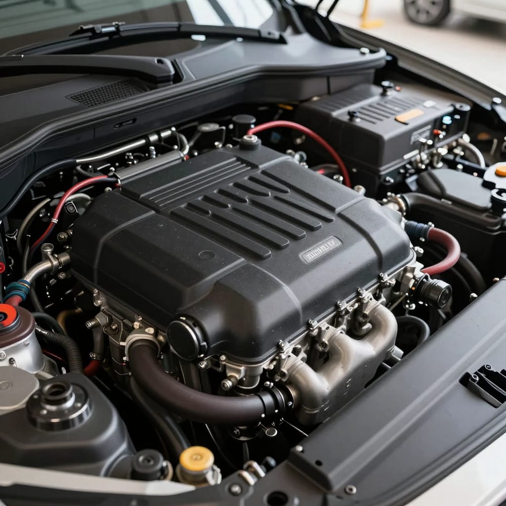 ECU چیست و چگونه کار میکند؟ نمای داخل محفظه موتور و واحد ECU با کابلها و کانکتورها