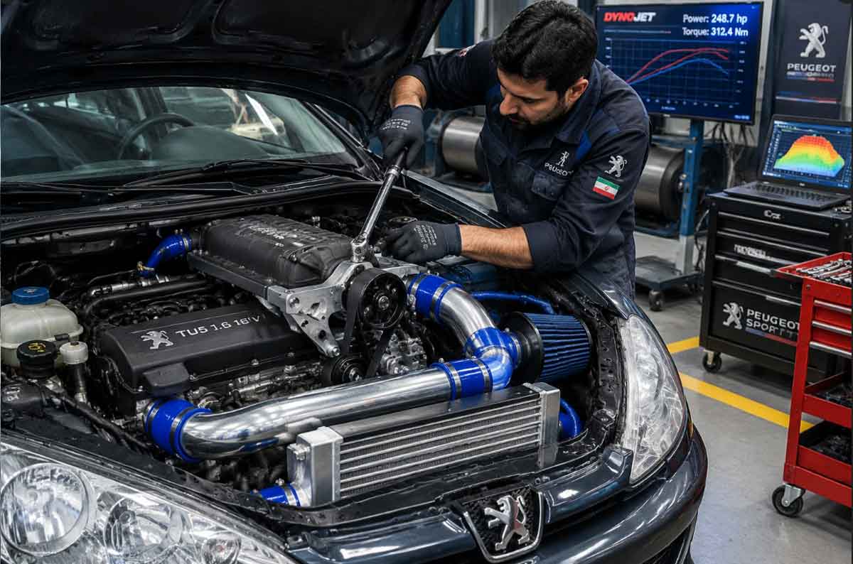نصب سوپرشارژر روی پژو 206