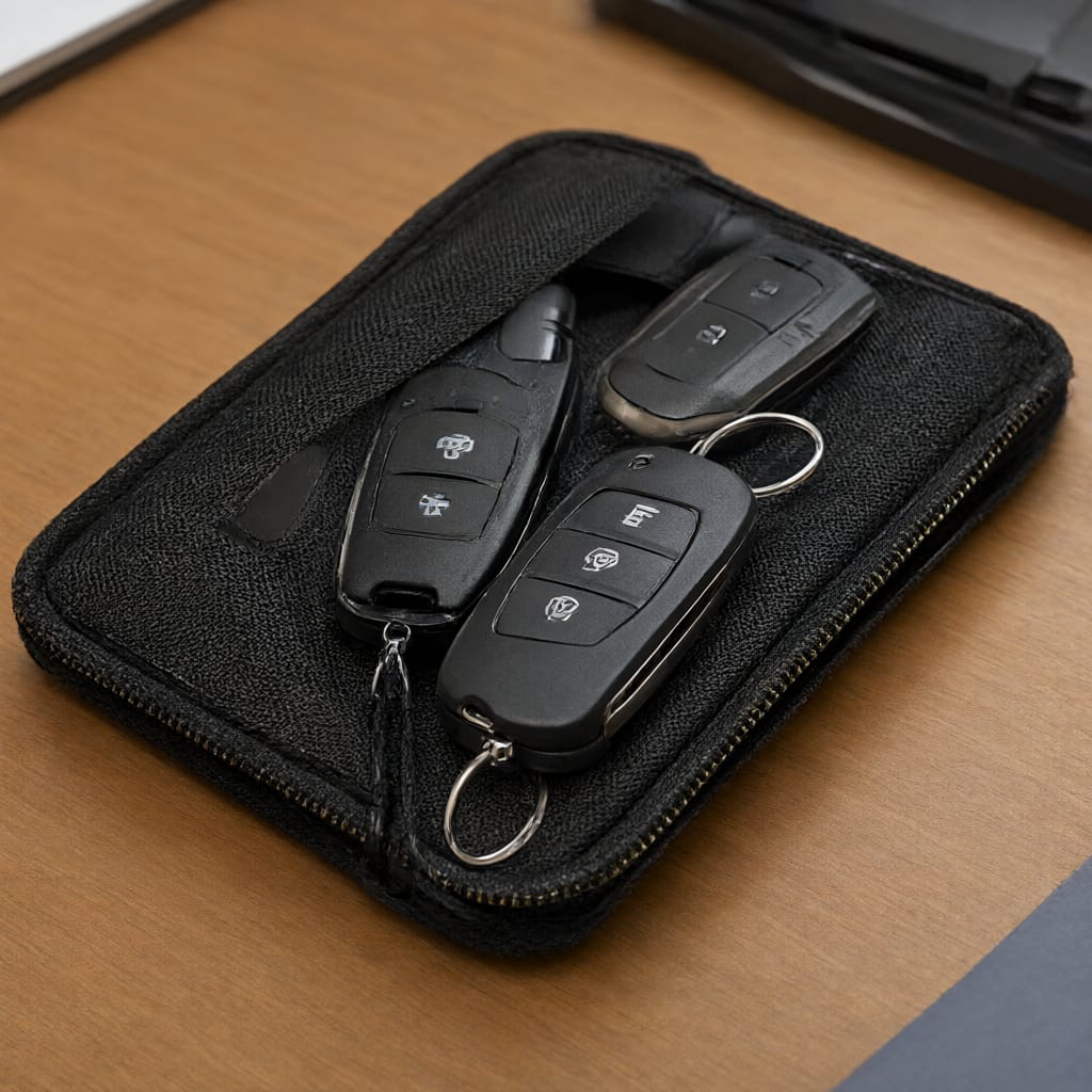 کلیدهای هوشمند خودرو در کیف ضد RFID برای افزایش امنیت ایموبیلایزر